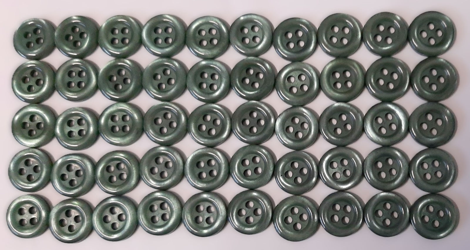 100 Vintage Buttons 4 Hole Shirt / Shank Anchors Pearlesque Green 11mm old Stock