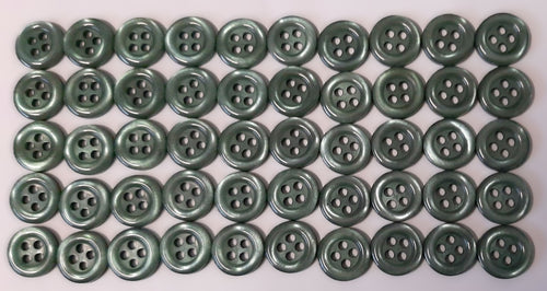 100 Vintage Buttons 4 Hole Shirt / Shank Anchors Pearlesque Green 11mm old Stock