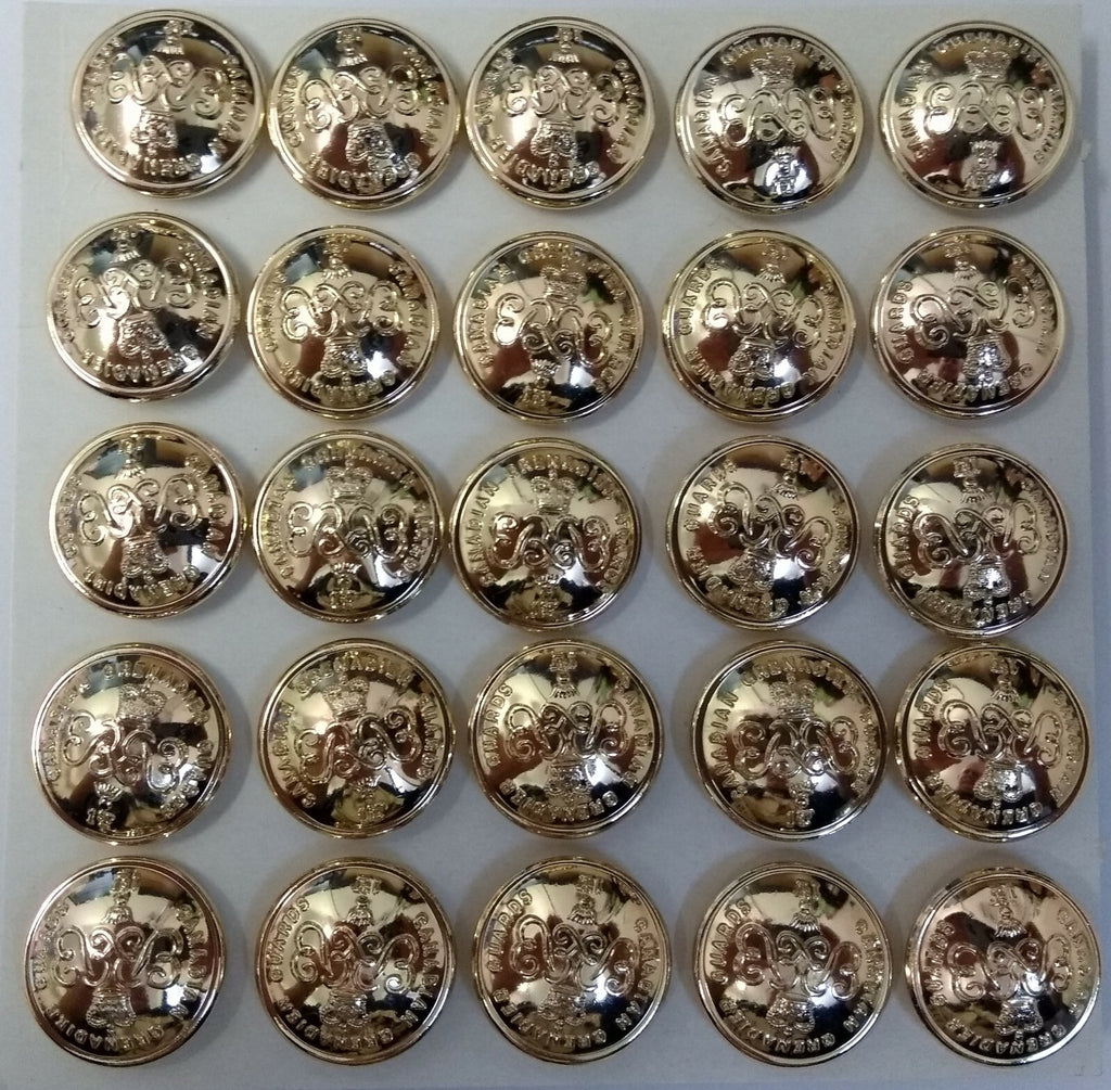 Genuine Canadian Army 1st Grenadier Guards 30L STD Dress Buttons X25 ASBT139