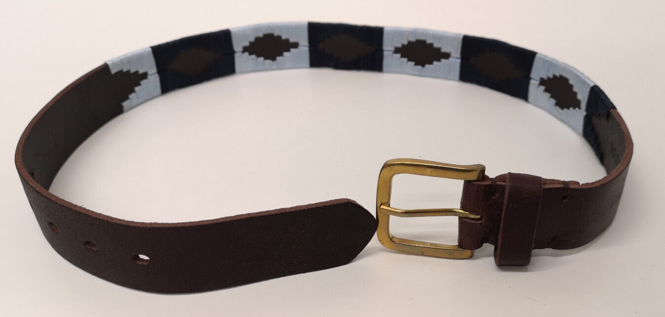 Leather Polo Belt with Brass Buckle Educational & Training Services ETS Size 30"