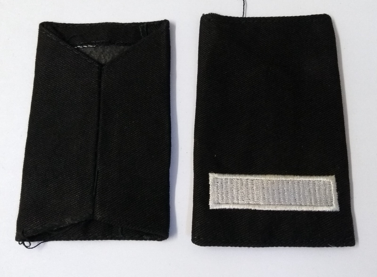 1 Bar Slides British Made Shoulder Rank Sliders Silver Bar on Black 1 Pair Used