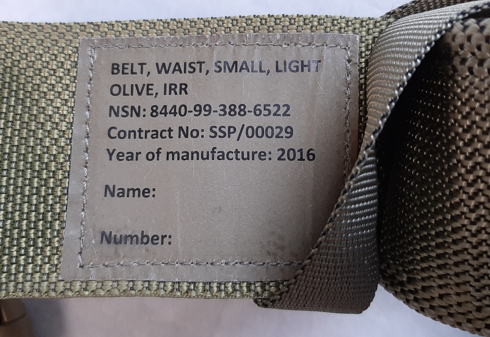 British Belt & Yoke Ensemble Harness & Load Cary Light Olive Waist Belt