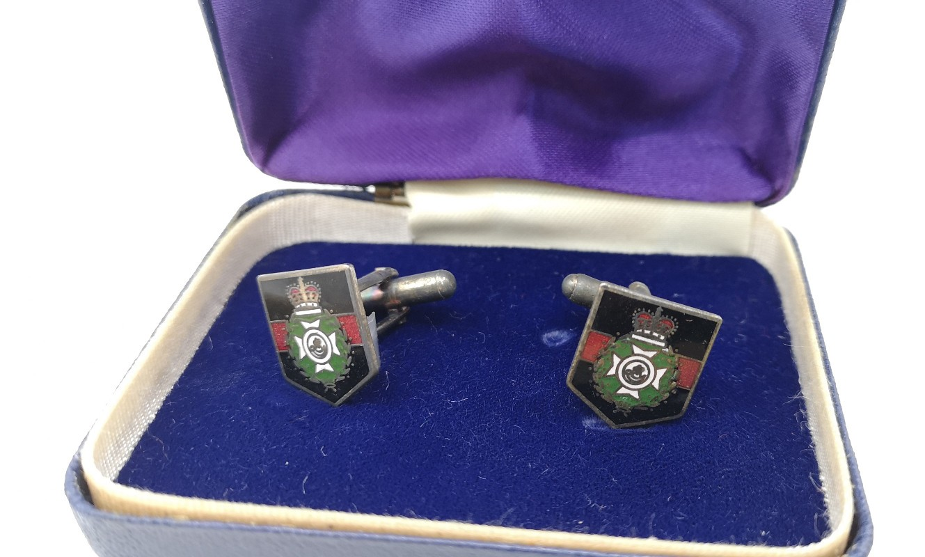 Royal Green Jackets Insignia Cufflinks in Display Box