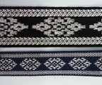 Blue or Black Cotton Lace with Silver Metalised Polyester Composite British Made