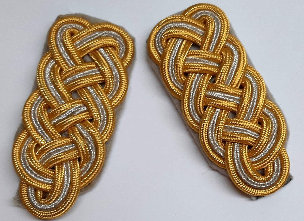 Luftwaffe Style Shoulder Boards Senior Officer Gold and Silver 3 Ply Cords