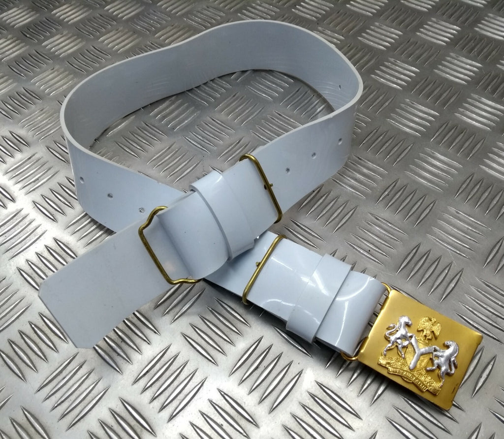 White PVC Belt Hi Sheen Nigerian Issue For Ceremonial & Parade Duties