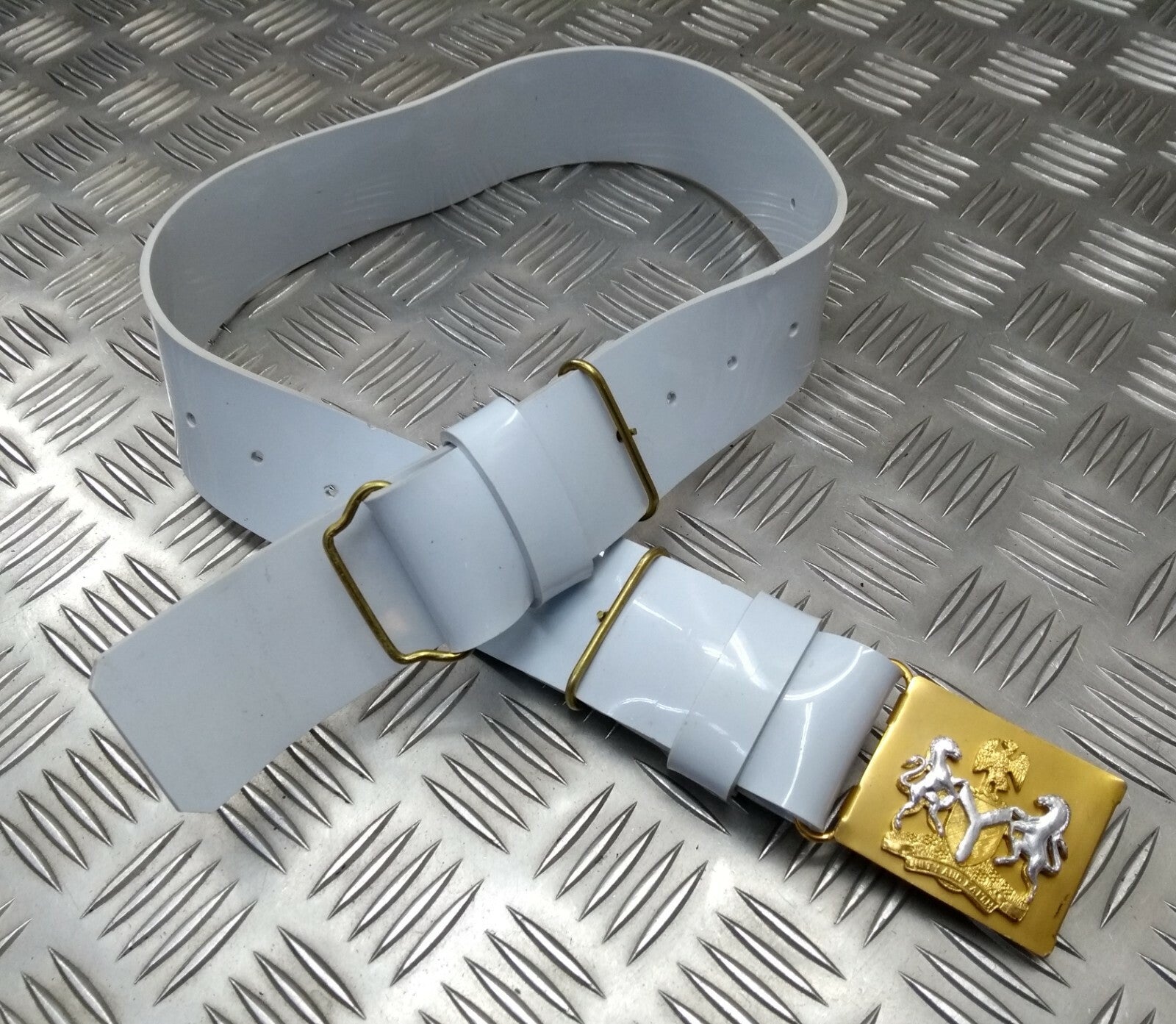 White PVC Belt Hi Sheen Nigerian Issue For Ceremonial & Parade Duties