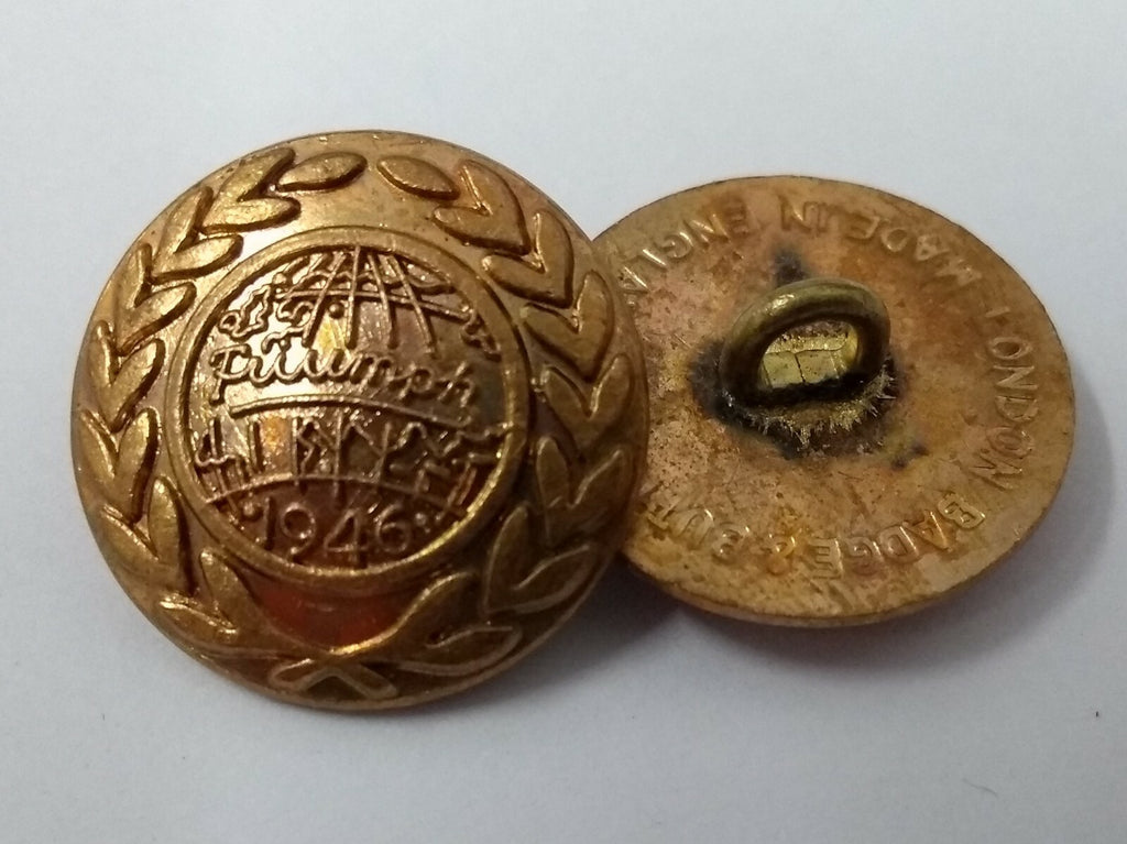 Vintage Triumph Car Company Classic British Motor 1946 Buttons 1 Pair ASBT132L