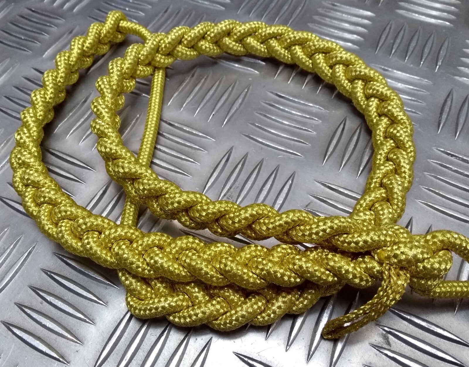 Army Ceremonial Aiguillette / Officers Lanyard Metallic Gold Tip Ends Present