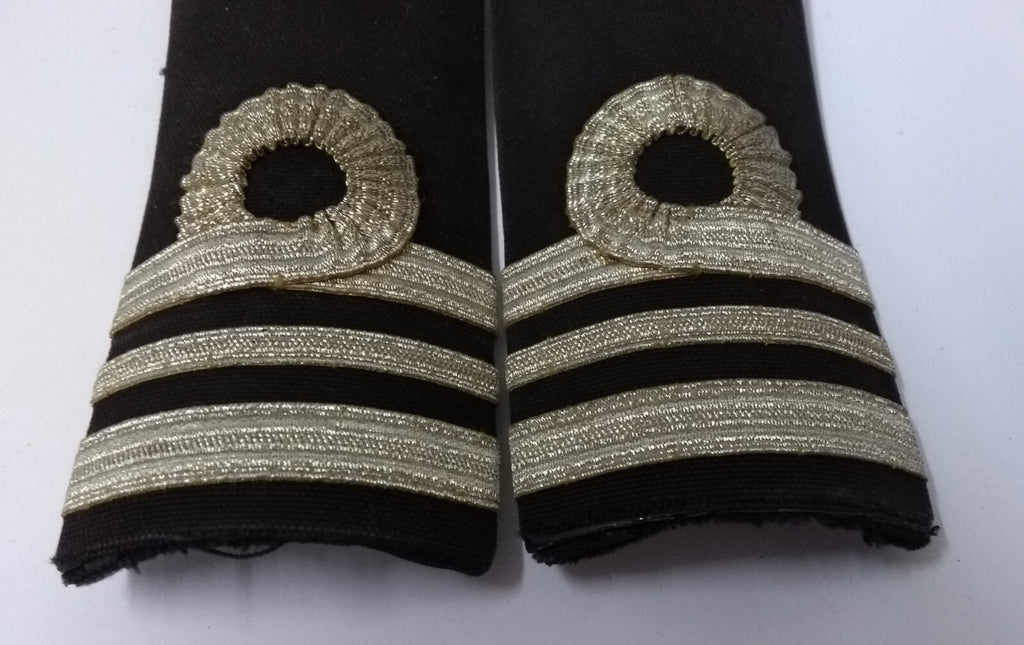 Naval Officers Lieutenant Commander Shoulder Boards Epaulette Black Faded Ribbon