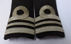 Naval Officers Lieutenant Commander Shoulder Boards Epaulette Black Faded Ribbon