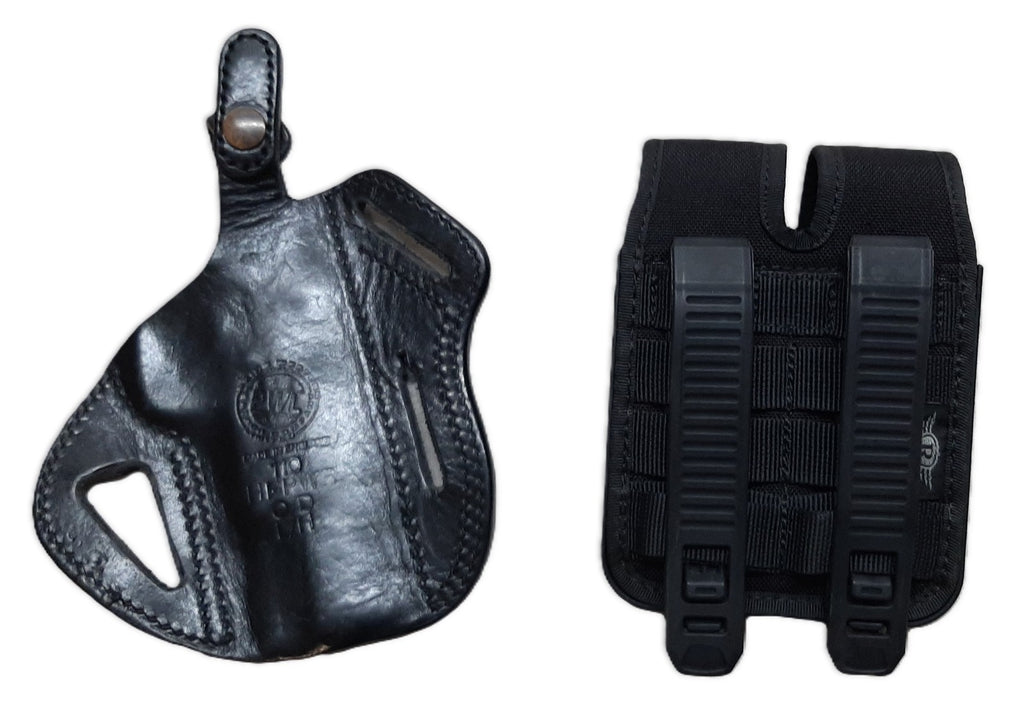 Pancake Holster Left Hand Draw PWL with Radar Double Ammo Magazine Carrier