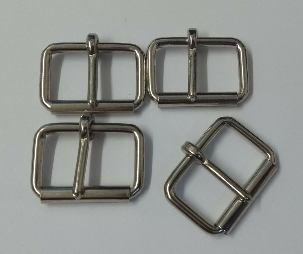 Genuine 1" Nickel Plated Small Roll Buckles X4 STD256