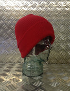 Red Knitted Beanie Hat / Watch Cap / Woolly Hat - One size - NEW