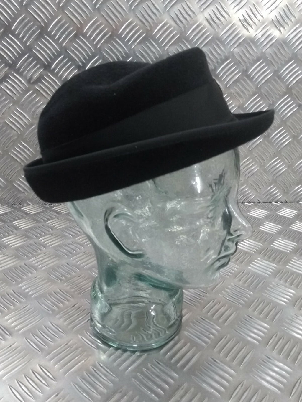 Trilby / Porkpie / Fedora Style Black Felt Hat UK Made Failsworth Large FWS1