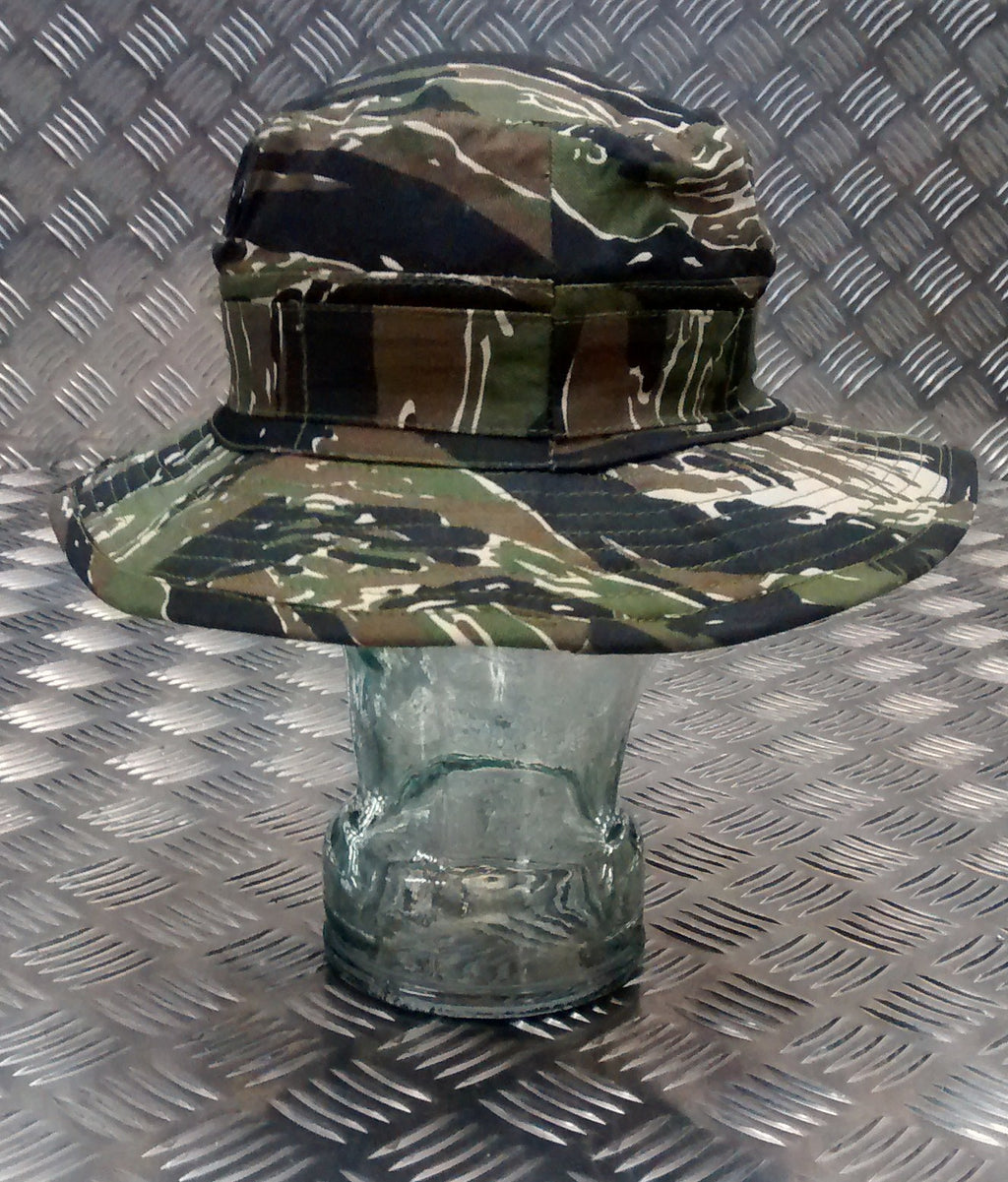 Military Style Special Forces Boonie Hat / Bush Hat Short Brim Tiger Camo - NEW