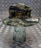 Military Style Special Forces Boonie Hat / Bush Hat Short Brim Tiger Camo - NEW