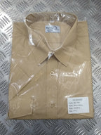 Army Style Fawn Shirt Tri Service Short Sleeve Beige. Collar 18.5" NEW