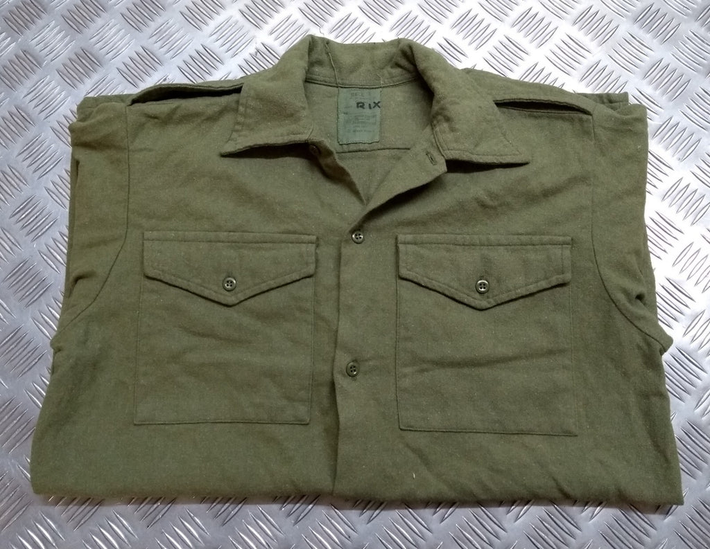 Vintage Combat Shirt British Olive Drab / Green Heavy Woolly Drill