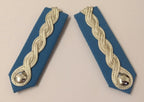 Collar Tabs Light Blue RAF Royal Air Force Silver Braid and Plain Buttons Press-stud Fit
