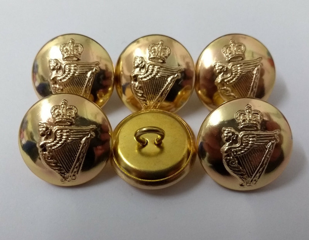 Irish Guards Dress Buttons Insignia Gold Coloured 34L