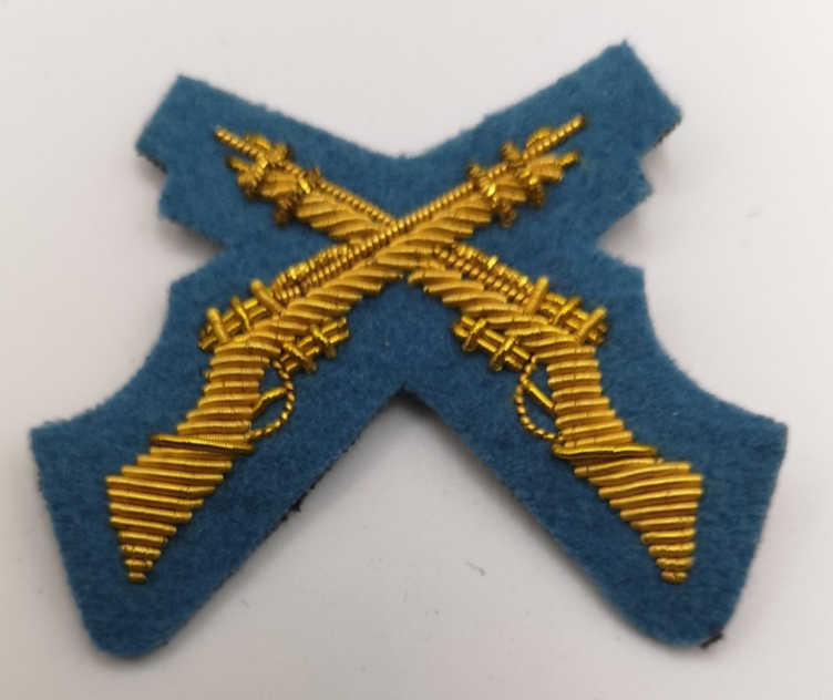 Mess Kit Badge Skill at Arms Blue British Hand Embroidered Arm Patch