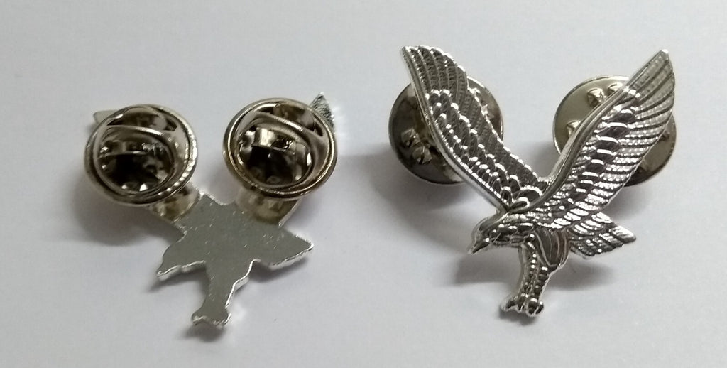 AAC Collar Dogs Army Air Corps Swooping Eagle Metal Badges Snap Pin