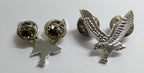 AAC Collar Dogs Army Air Corps Swooping Eagle Metal Badges Snap Pin