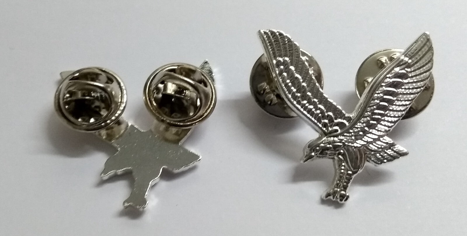 AAC Collar Dogs Army Air Corps Swooping Eagle Metal Badges Snap Pin