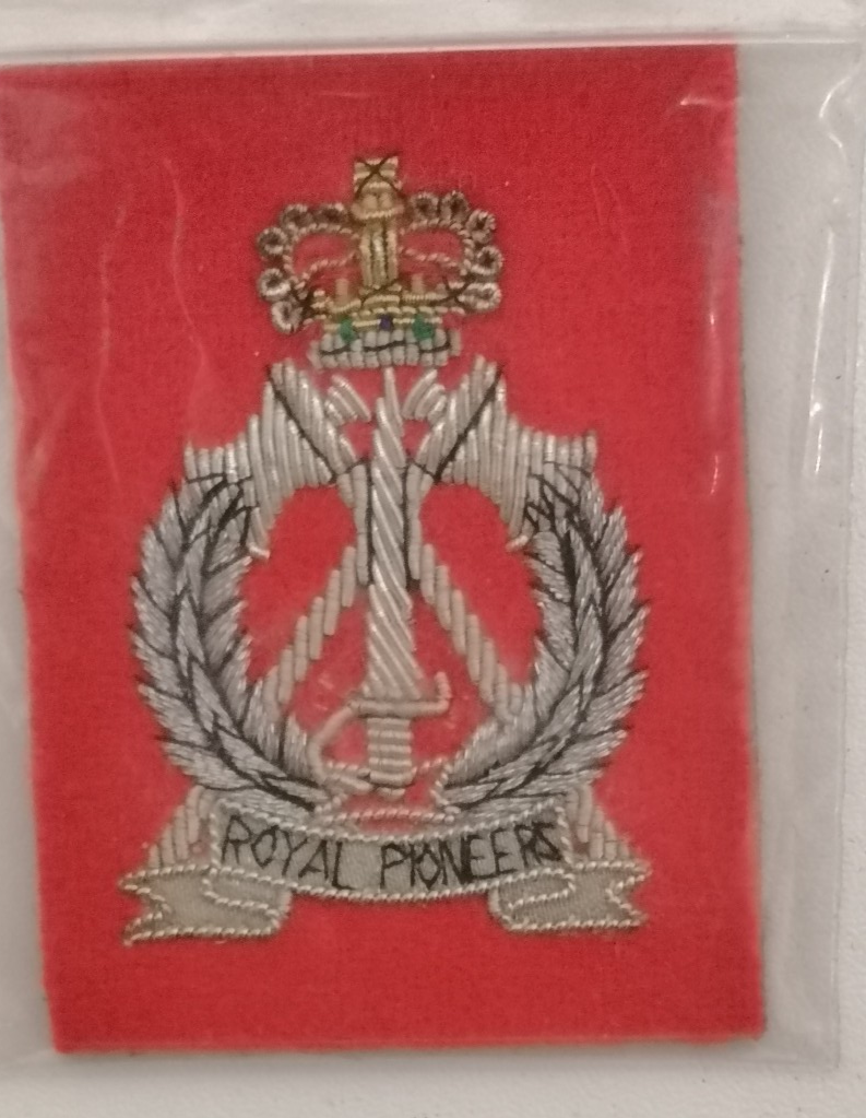 Royal Pioneer Corps Wire Braided Red Felt Patch Queen's Crown