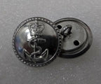 Genuine British Royal Navy Issue (RN) Silver Buff Anchor Insignia Buttons 36L