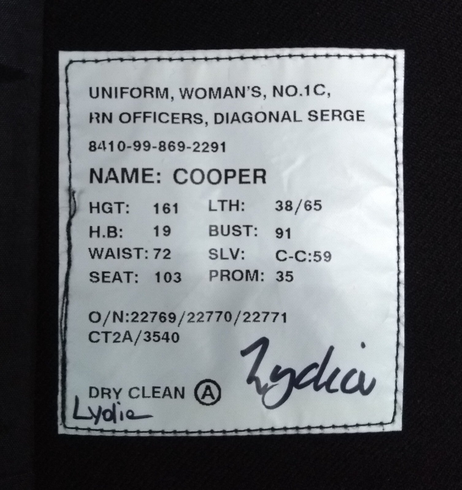 WRN WREN's Jacket No1 C Ofc British Royal Navy RN Issue MTO No1C NW