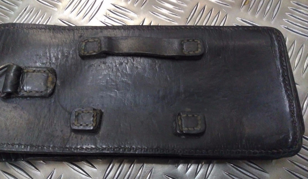 Genuine Vintage Army Leather Pouch with belt loops and metal loop - with Defect