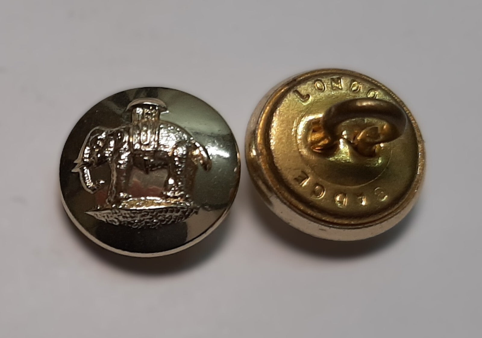 Duke of Wellington Small Buttons for British Dress Hat / Cap Size 22L 1 Pair