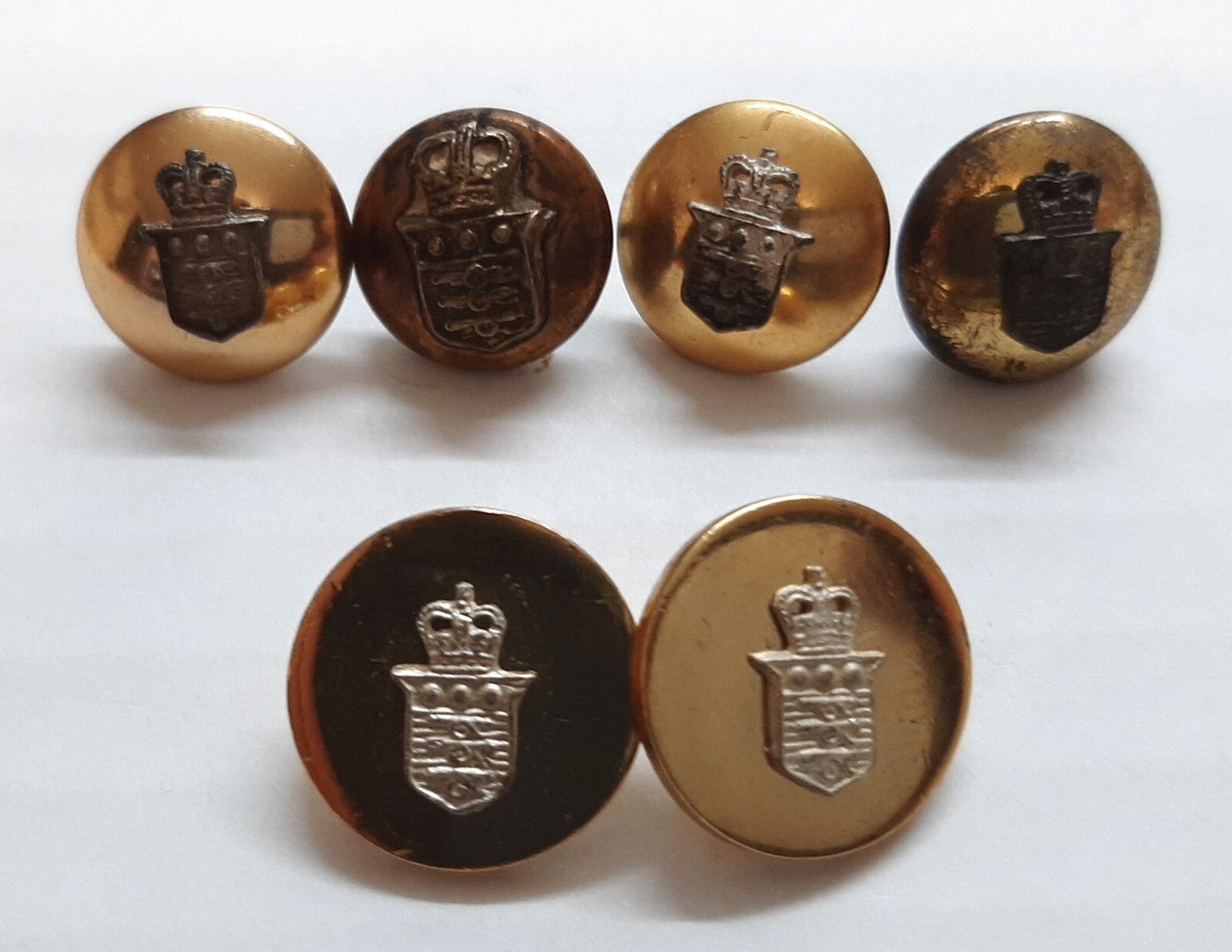 RAOC Army Buttons British Royal Ordnance Corps Assorted Small Size x 6