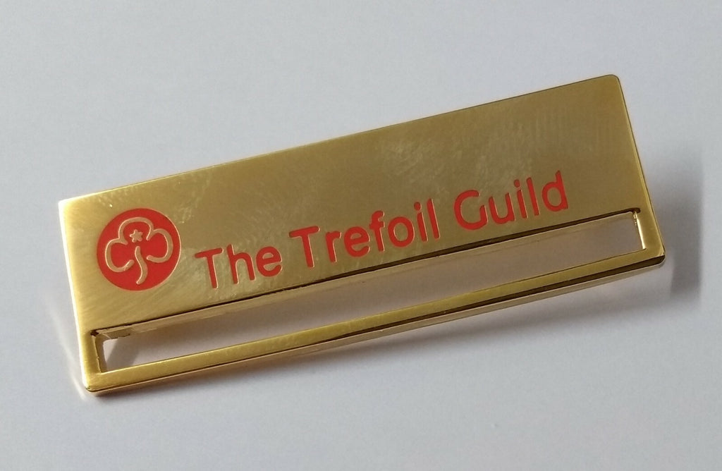 The Trefoil Guild Insignia Hi Sheen Metal Ribbon Pin Clasp Bar Girlguiding