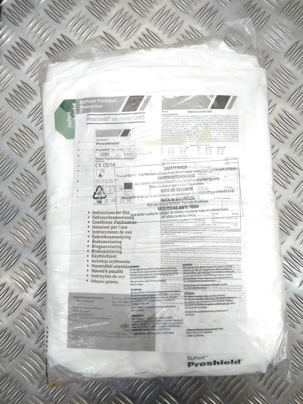 DuPont Proshield 10 CHF5 Type 5/6 Polyprop Hood Coverall Size L Pack Of 2