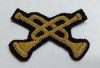 Mess Kit Badge Crossed Trumpets British Army Hand Embroidered Wire Arm Patch