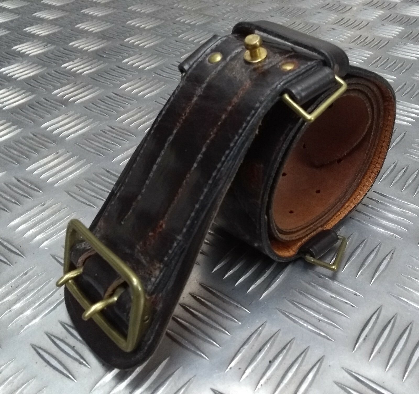 Sam Browne Belt Vintage 1962 British Issue No Shoulder Strap