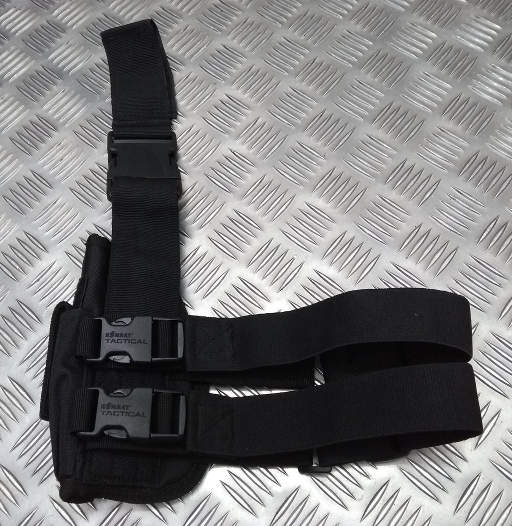 Drop Leg Holster Stealth Black Airsoft Universal Size Cordura Construction