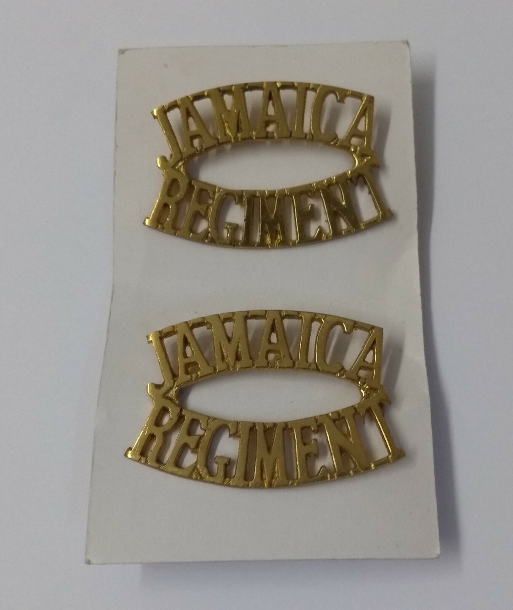 Vintage Jamaica Titles Shoulder Badge 1 Pair UK Made - NEW
