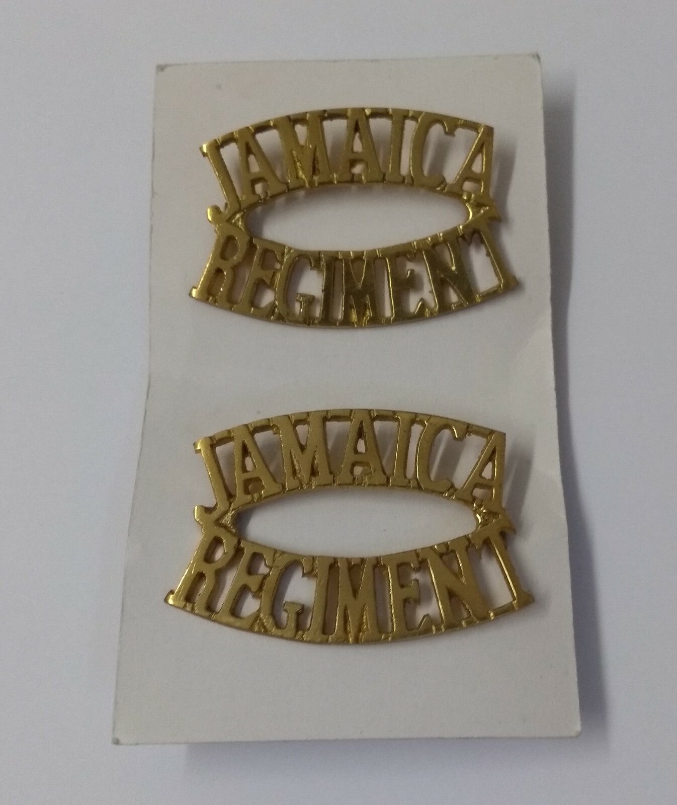 Vintage Jamaica Titles Shoulder Badge 1 Pair UK Made - NEW