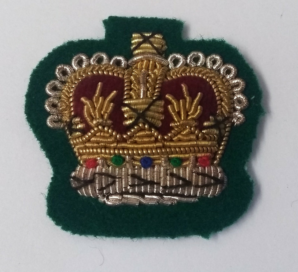 Genuine Vintage British Braided QC S SGT Crown on Green Felt ASPS120
