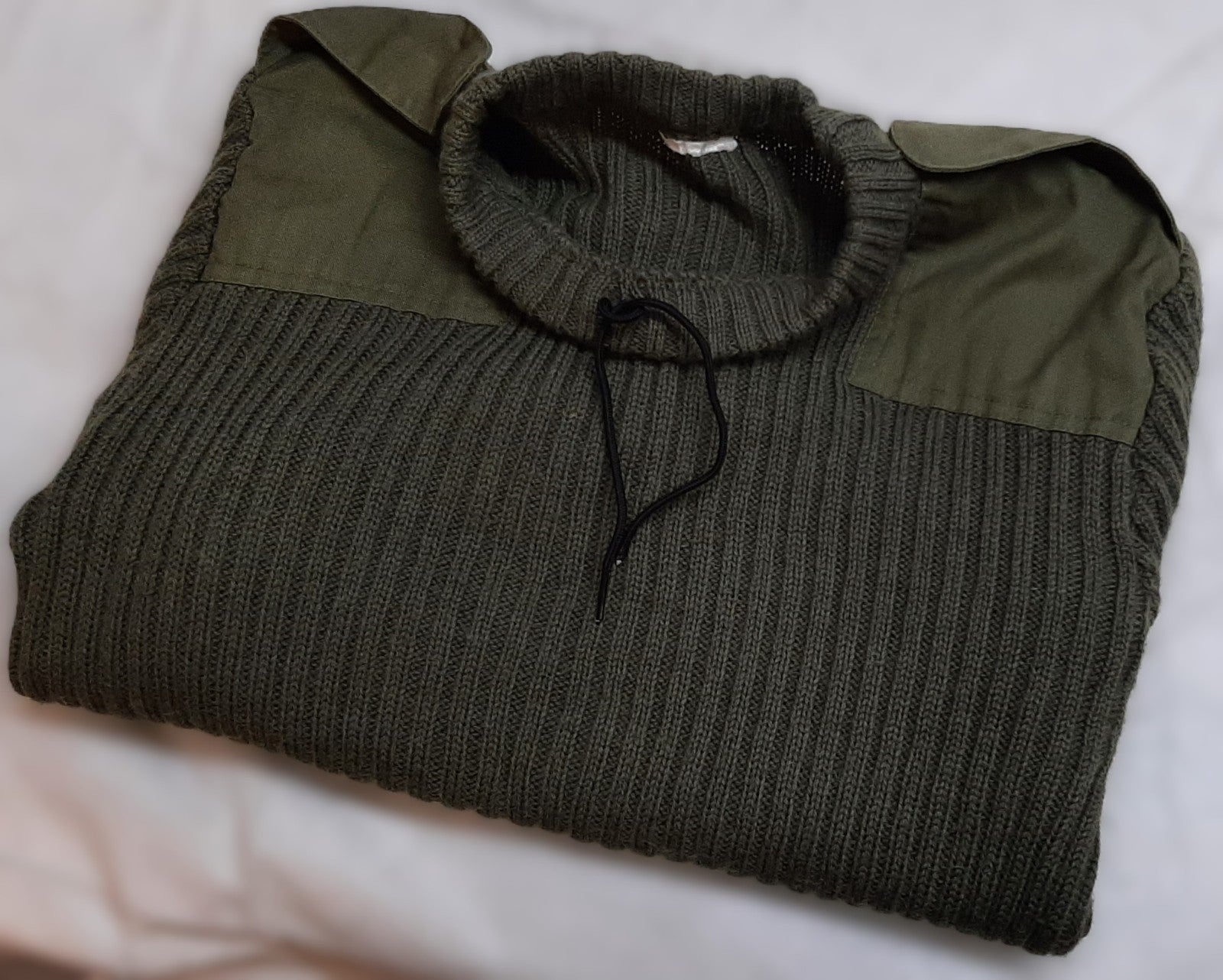 Army Commando Jumper British Forces Ribbed Olive Green Pullover L CPL Insignia M