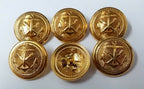 Genuine Naval Artillery Anchor & Cannon Insignia Shank Buttons X6 ASBT225