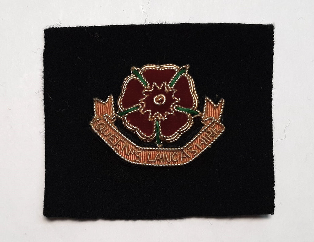 QLR British Army Hand Embroidered Queens' Lancashire Regiment Insignia Patch NOS
