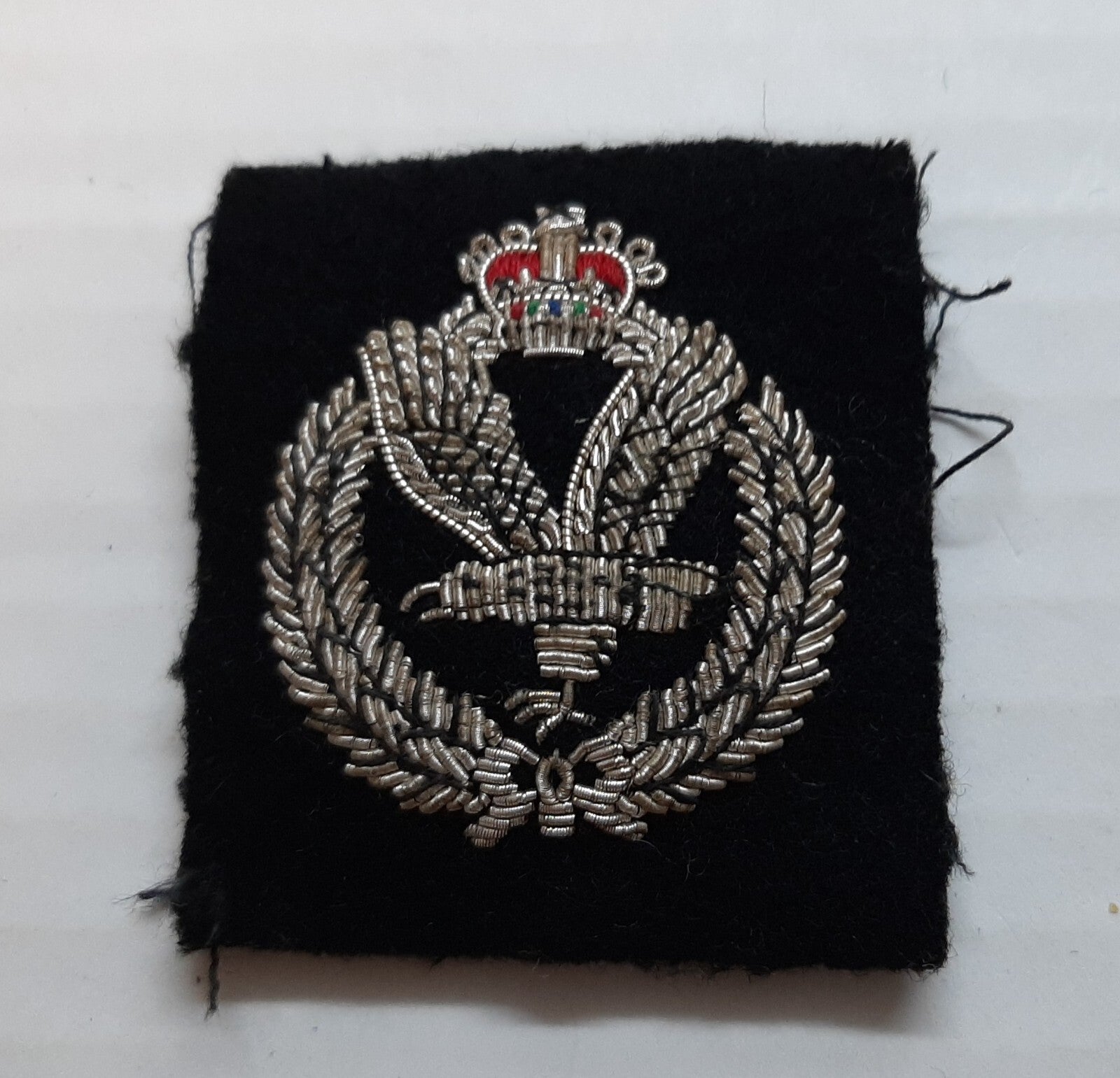 AAC Beret Badge Vintage British Army Air Corps Wire Insignia Patch Queens Crown