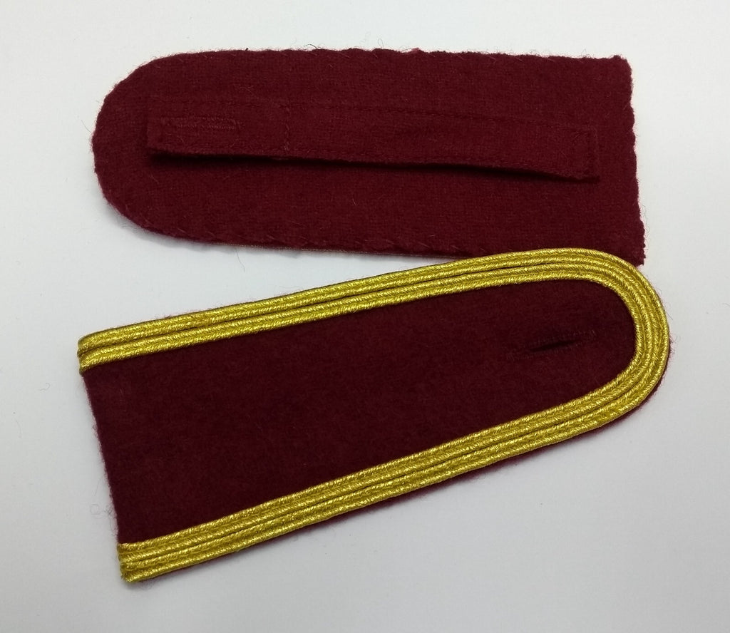 Senior Officer Shoulder Boards Abu Dhabi Obsolete Stock Maroon Melton Gold Braid