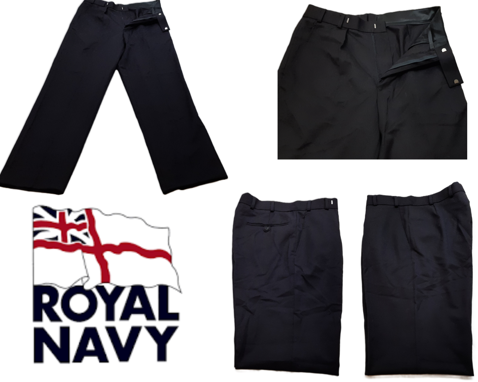 No3 Trousers British Royal Navy Dress Naval Issue Assorted Sizes - Used