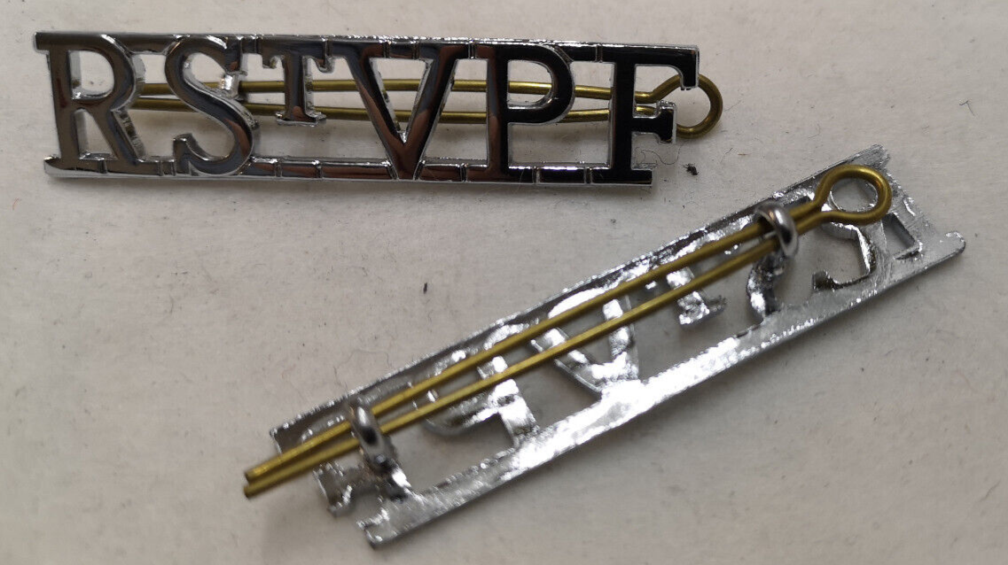 Royal St Vincent "R St V P F" Insignia Chrome Shoulder Titles